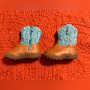 Roper Brown and Blue Infant boots Size 3